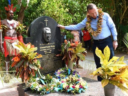 abbott on mabo's grave