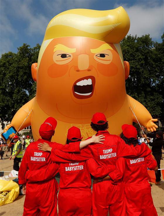 trump balloon and babysitters